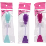 Кисть двухсторонняя для нанесения маски и бережного умывания «Beauty», микс 3 цвета, 16,5см