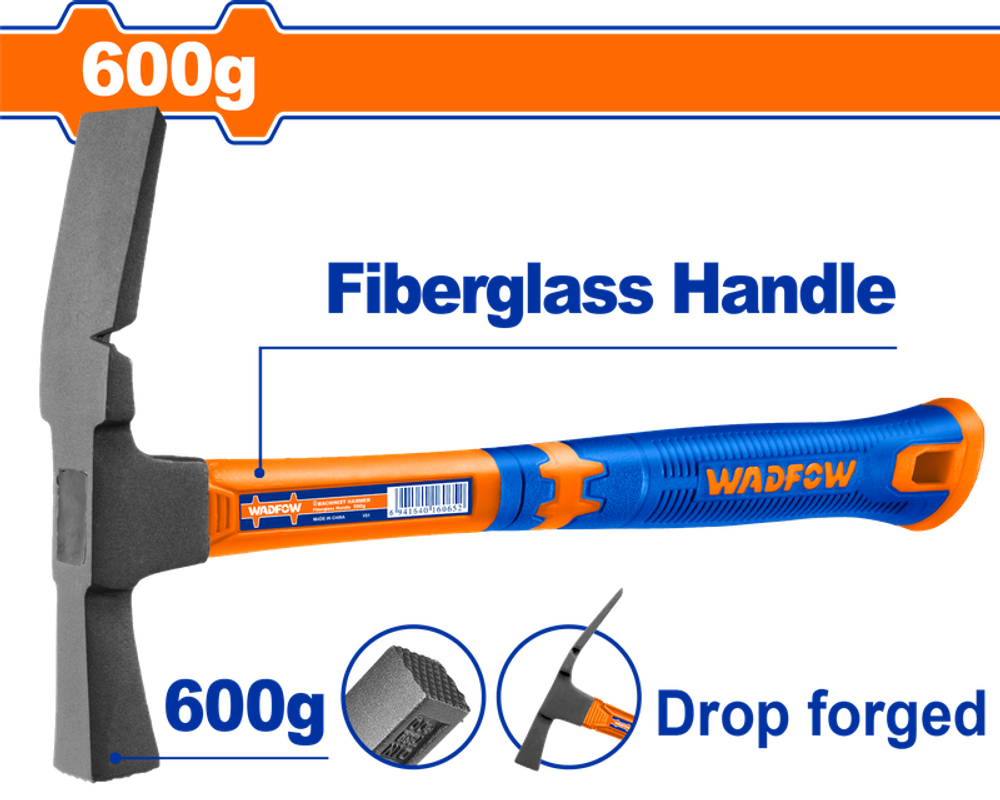 Молоток каменщика 600 г (6/18) WADFOW WHM3306