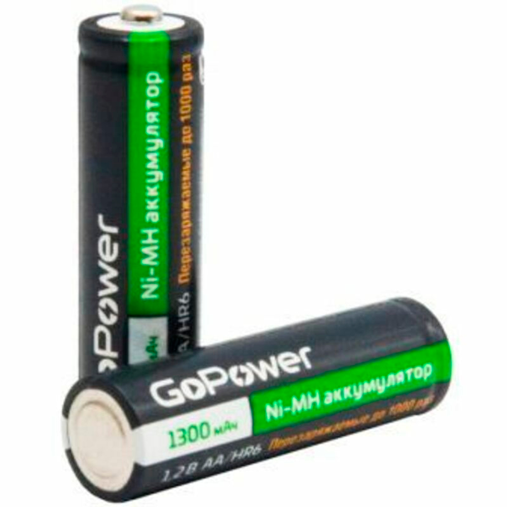 Аккумуляторная батарея GoPower АА 1300mAh к-т2