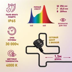 Фитопрожектор для растений светодиодный ЭРА FITO-100W-Ra90-LED для цветения и плодоношения полного спектра 100 Вт | Фито прожекторы