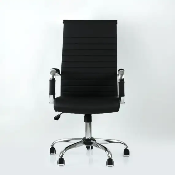 Кресло Barneo K-112 черная кожа, газлифт 3кл