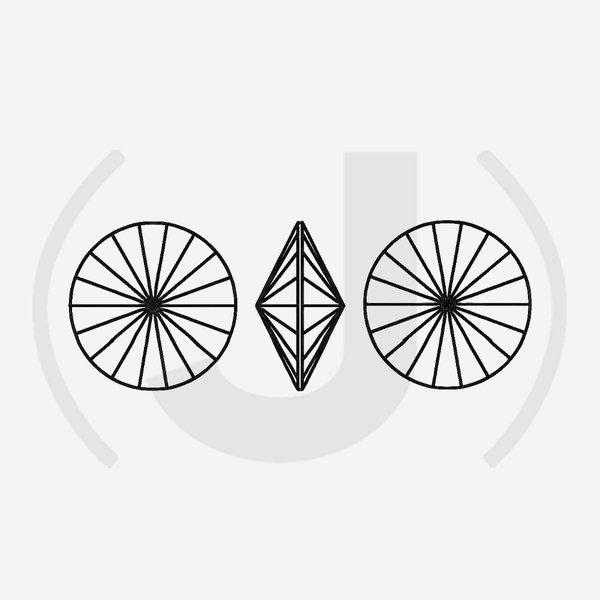 Кристалл Риволи (Rivoli), оттенок "Синий Капри"/"Capri Blue", 12мм