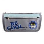 Пенал - косметичка Alingar, ПВХ, молния, боковой карман, 190 х 80 х 35 мм, "BE COOL", микс (голубой, синий, серый), европодвес