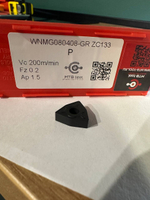 Пластина токарная WNMG080408-MF ZP357 (твердосплавная) для нержавеющей стали и универсальных сплавов