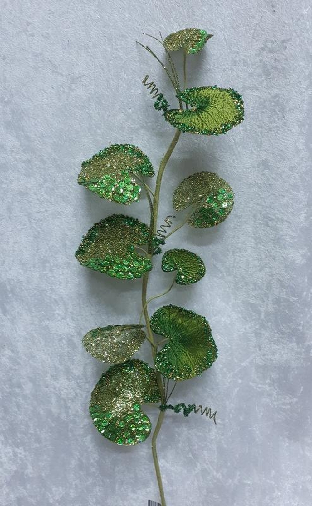 Веточка с овальными листьями 76см ChristmasDeLuxe premium collection зеленая