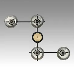 8059/4C COMFI LN24 черный, медь/дымчатый металл/стекло Люстра потолочная E27 4*60W 220V EMINA