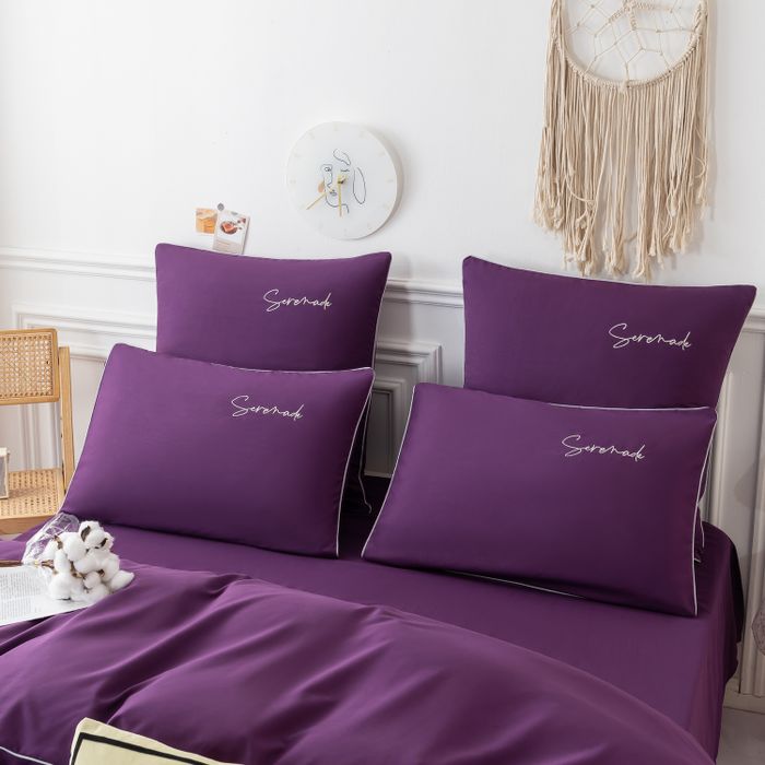 Комплект постельного белья Однотонный Сатин «Винный вечер»