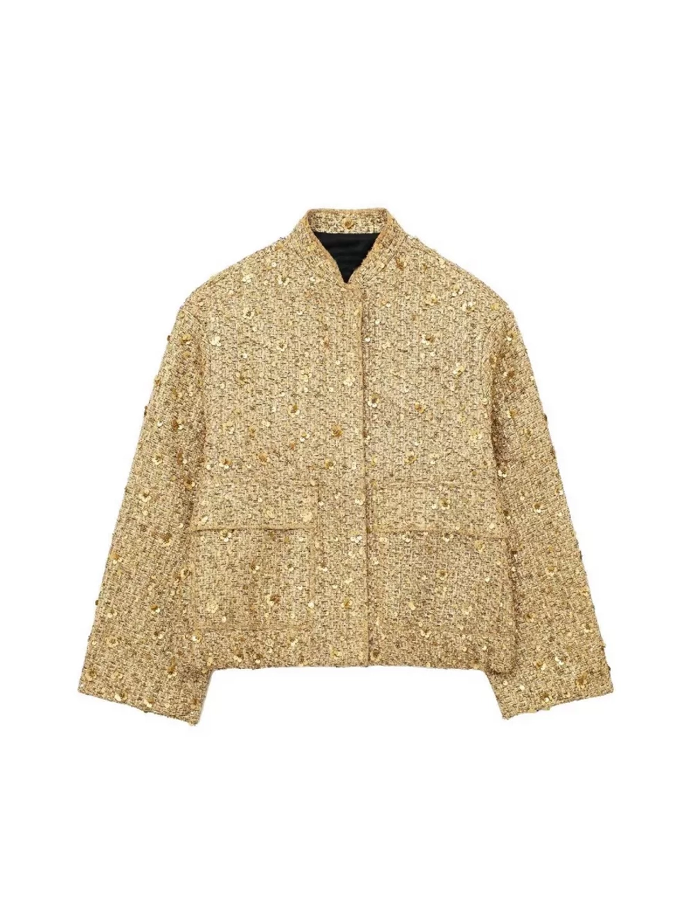 Куртка бомбер золотистая