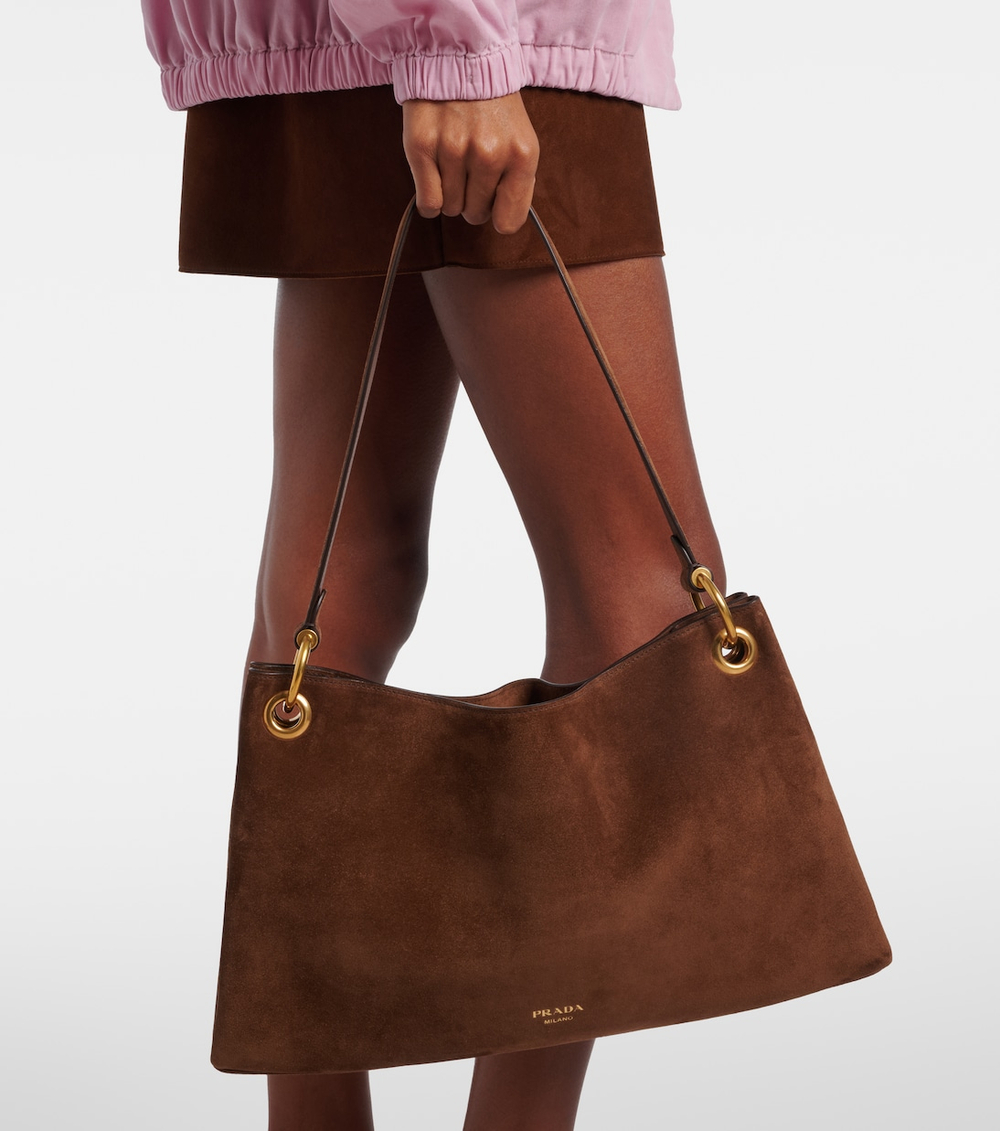 Сумка Prada Etude Large Suede Shoulder "Cocoa Brown"