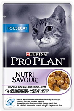Purina Pro Plan, Влажный корм для взрослых кошек, Индейка в желе, 85 гр.