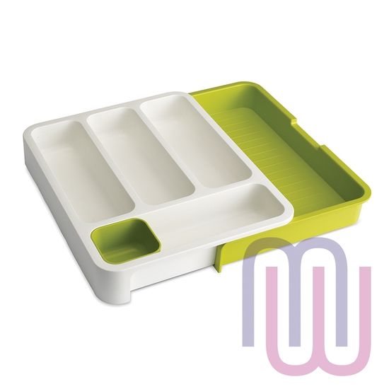 Органайзер для столовых приборов DrawerStore™ раздвижной белый-зеленый