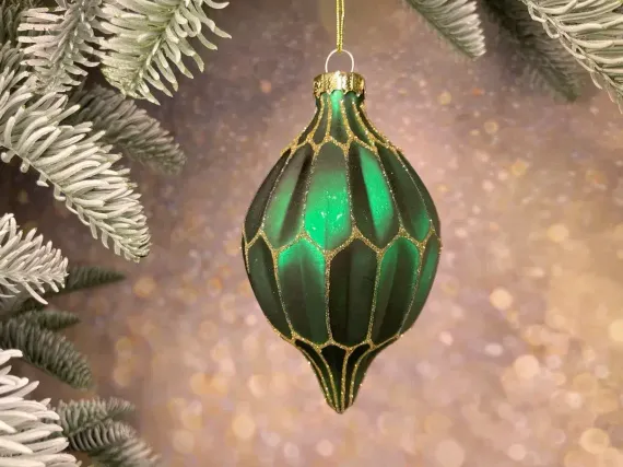 Набор стеклянных украшений Жаклин 80 мм., изумрудный, 9 шт., Christmas DeLuxe (13032)