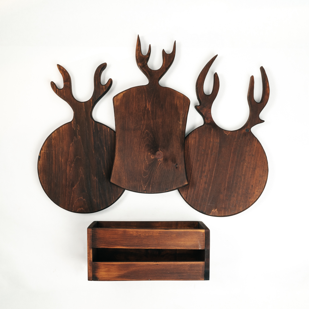 Разделочные доски из сибирского кедра 3 шт. в ящике. RDN29