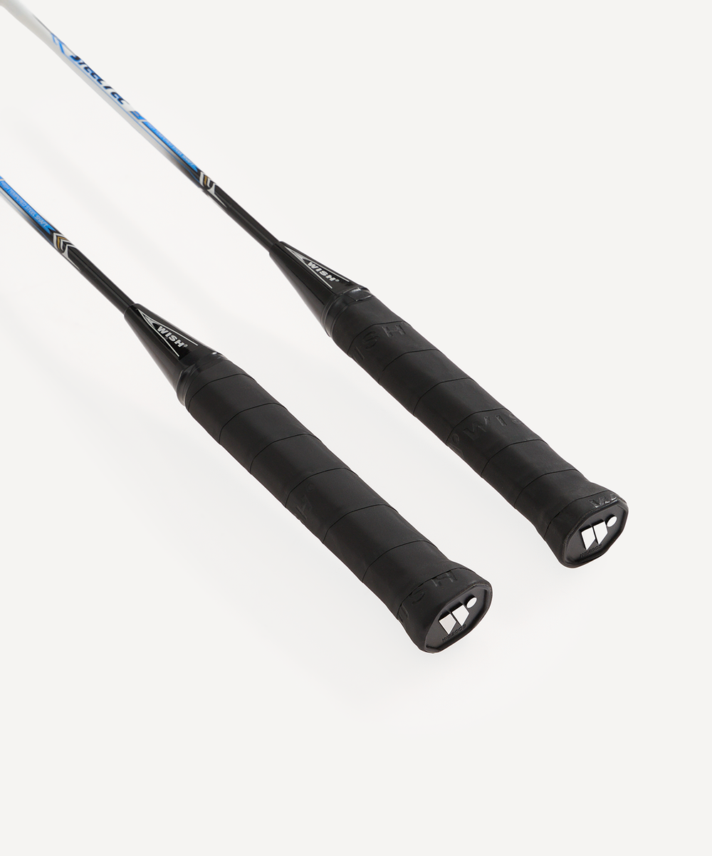 Набор для бадминтона WISH Steeltec 9, 2 ракетки, 2 волана, белый/синий