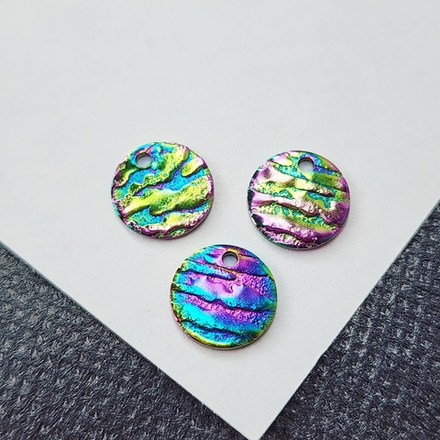 Подвеска, сталь, титановое покрытие, мятая, мятый металл, р-р 10 мм