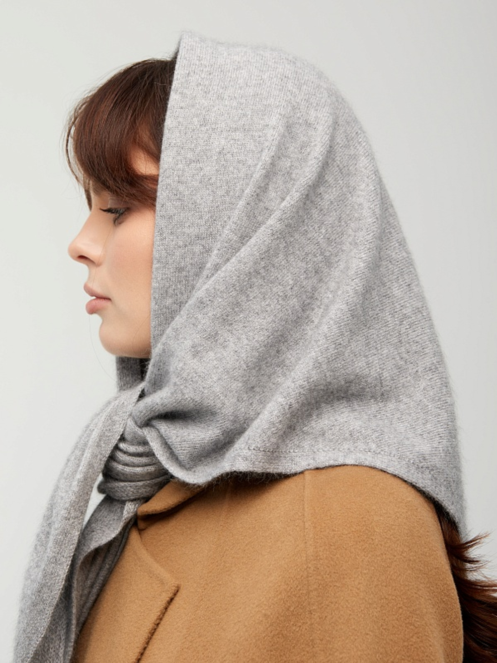 Оренбургский платок-косынка К820-03 серый