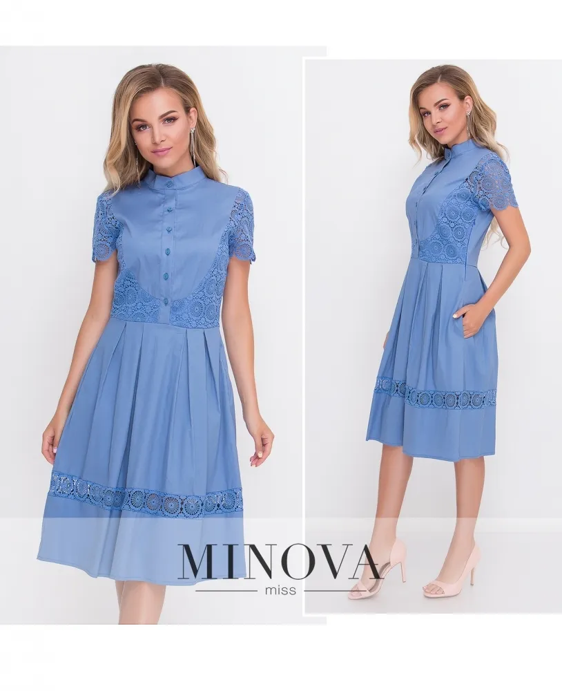 Платье 1098-3-синий Minova