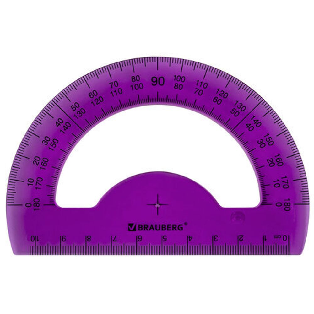 Набор чертежный большой BRAUBERG "FRUITY" (линейка 30 см, 2 треугольника, транспортир), ассорти, пенал, 210772