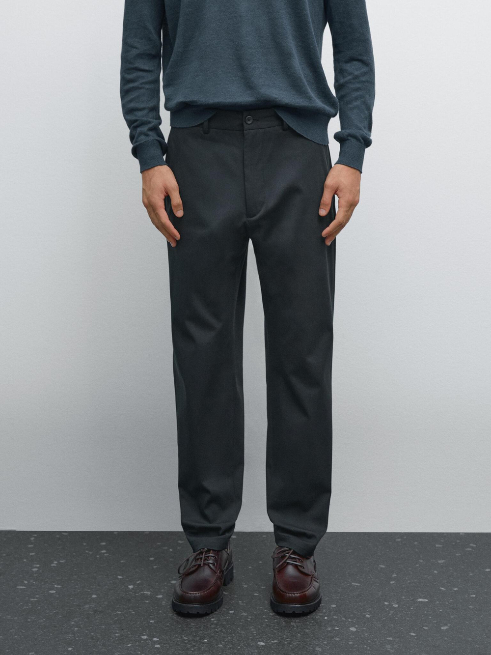 Massimo Dutti Джоггеры из смесового хлопка. темно-синий