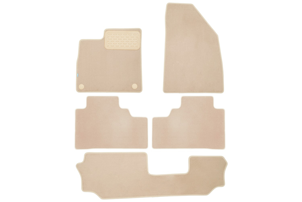 Коврики в салон для GAC GS8 2021-, внедорожник , 5шт. (текстиль, бежевые) KLEVER0410500222112KH