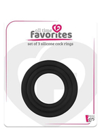 Набор из 3 эрекционных колец SILICONE COCKRINGS (Цвет: черный)