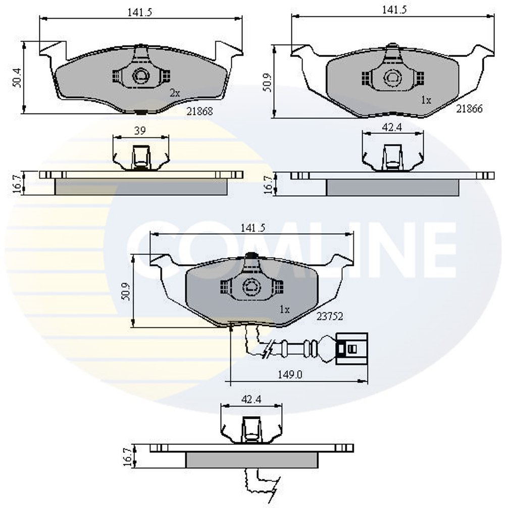 COMLINE - CBP1707-CML - Brake Pad Set, disc brake