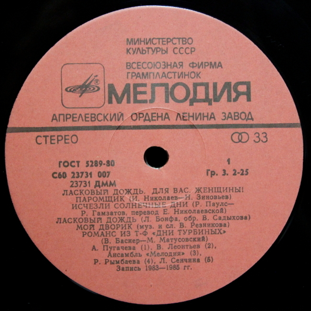 Сборник / Ласковый Дождь. Для Вас, Женщины! (LP)