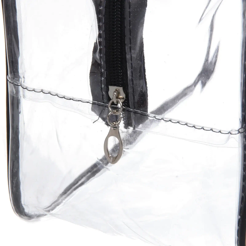 Косметичка прозрачная «MALINKA SHOP», цвет окантовки черный, 28*20*15см