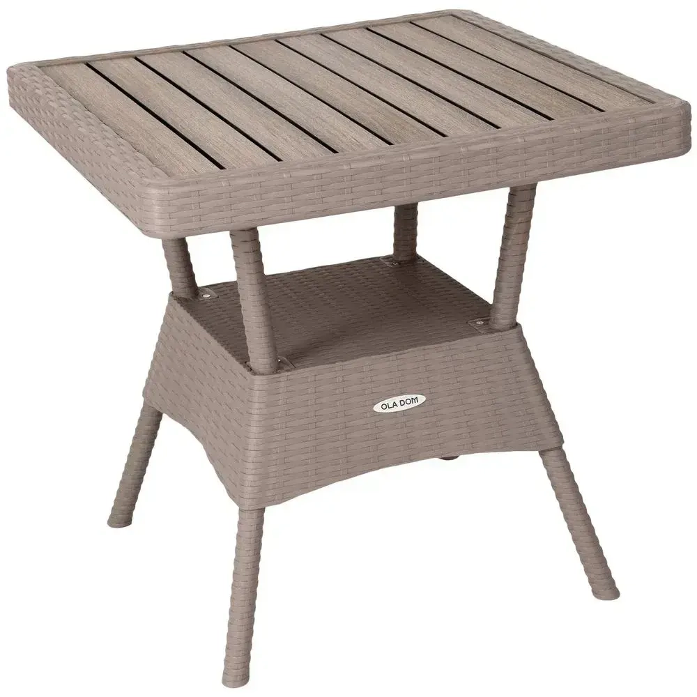 Стол квадратный RATTAN Ola Dom серый 755х745мм