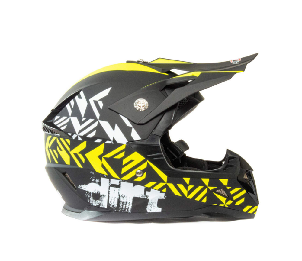 Шлем мото кроссовый HIZER 211 №2 (S) black/green (подростковый)