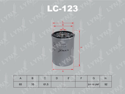 Фильтр масляный LYNX LC-123 (С-113)