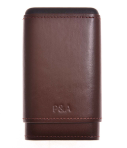 Чехол P&A на 4 сигары Робусто, натуральная кожа и кедр, S202-Brown