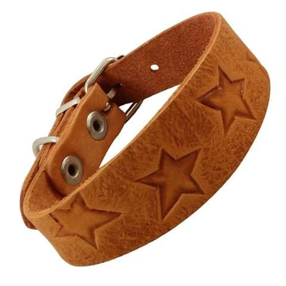 Ошейник-мини кожаный двойной «Такса» c тиснением, 33х300мм  (Гамма)