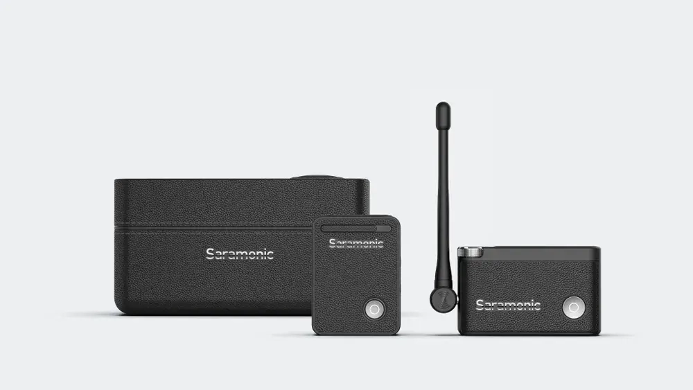 Радиосистема Saramonic Ultra 01 (TX+TX+RX) 2,4Гц приемник + 2 передатчика в кейсе с подзарядкой, разъем 3,5мм, USB-C, Lightning, цвет черный
