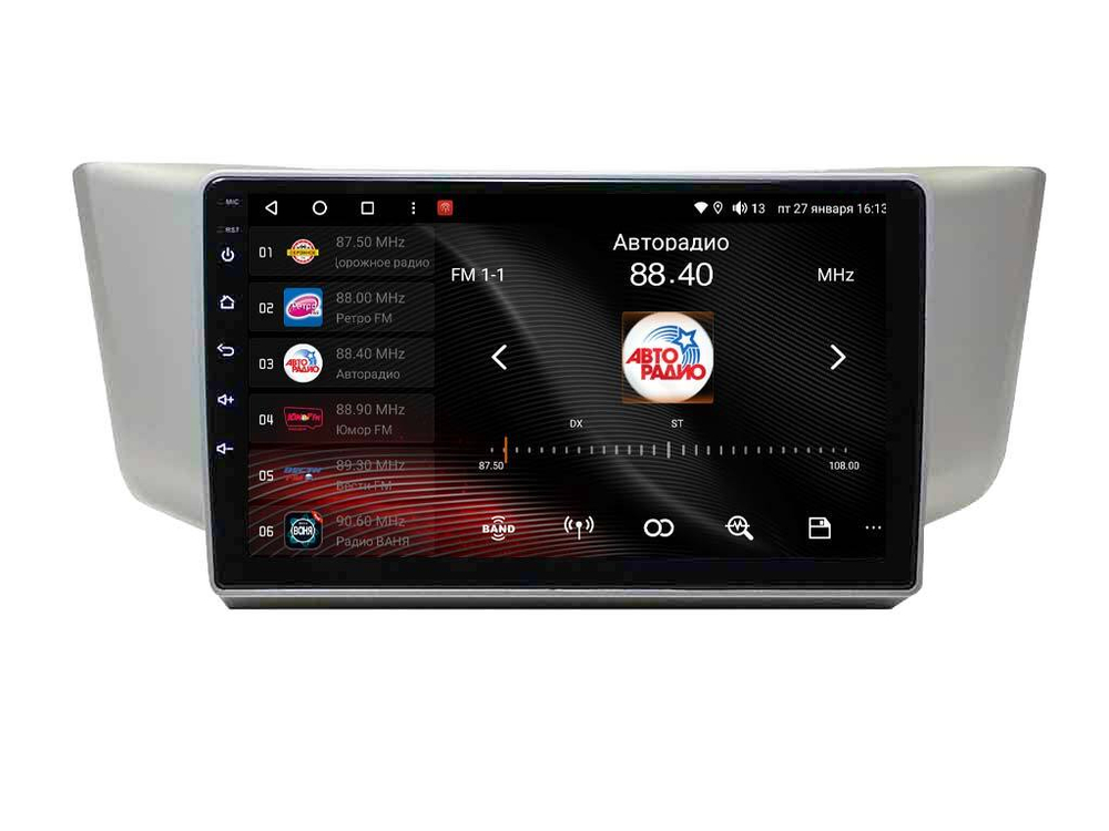 Магнитола для Toyota Harrier XU30 2003-2013, Lexus RX 2003-2009 (монохром, рамка вниз) - Vaycar VA37-0300 на Android 13, 8-ядер, 4G SIM-слот