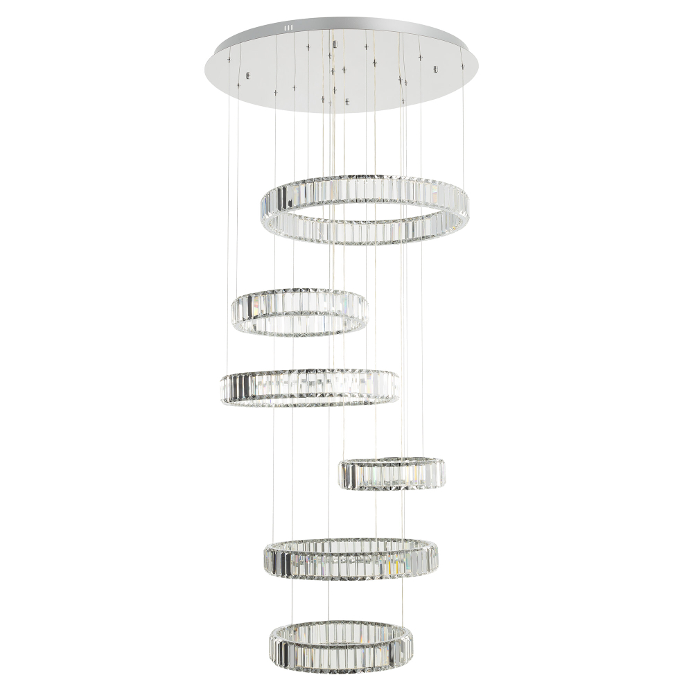 Citilux Чезаре CL338661 LED Люстра хрустальная с пультом Хром