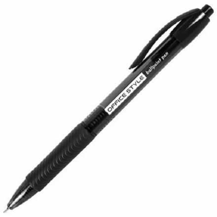 Ручка шариковая автоматическая Brauberg Office style, черная, 0.7мм, грип