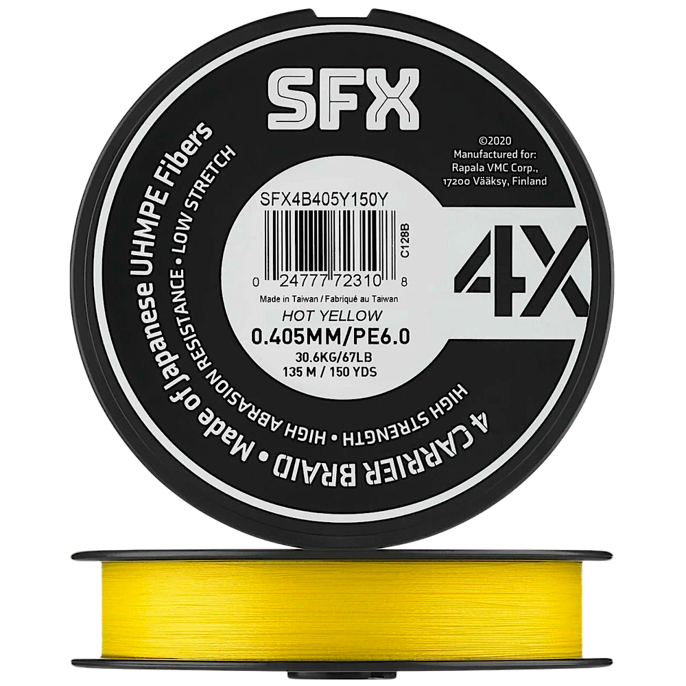 Шнур Sufix SFX 4X жёлтая 135м 0.235мм 13.6кг PE2