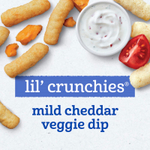 Gerber, Lil' Crunchies®, запеченный злаковый снек, для детей от 8 месяцев, мягкий чеддер и овощной соус, 4 упаковки по 42 г (1,48 унции)