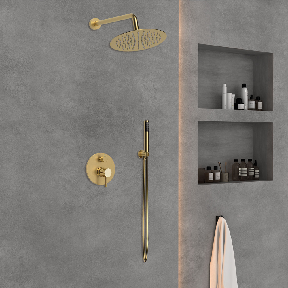 Душевой комплект Vincea Desire VSFW-1D1BG, встраиваемый, 2 режима, брашированное золото