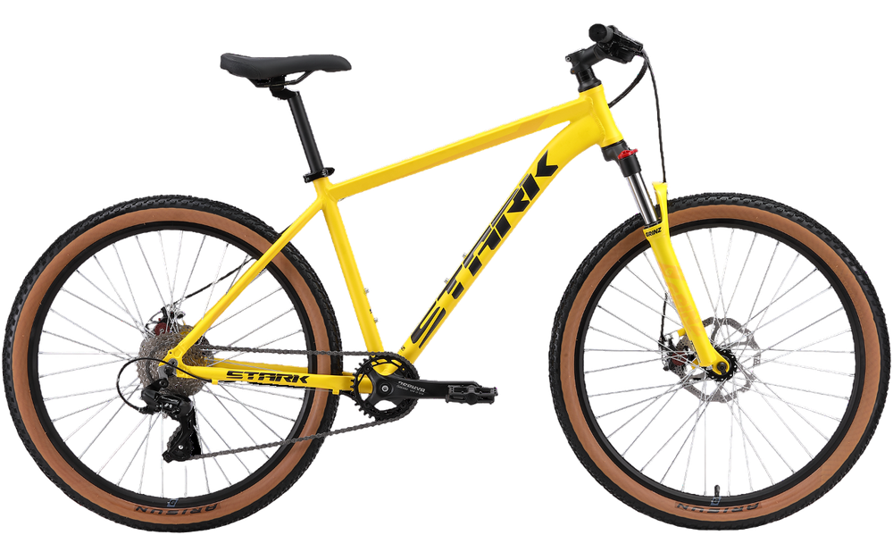Велосипед 27,5&quot; Stark&#39;24 Hunter 27.2 D  р.16&quot;  желтый/темно-серый