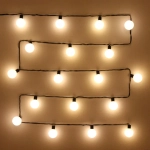 Гирлянда для дома 4м 20 ламп LED с насадками ШАР d-3,5 см, черн.провод, авторежим, IP-20, Теплый белый