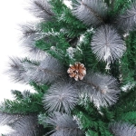 Ёлка «Богемия» 180 см, ПВХ+Леска, шишки, белое напыление (680 веток)