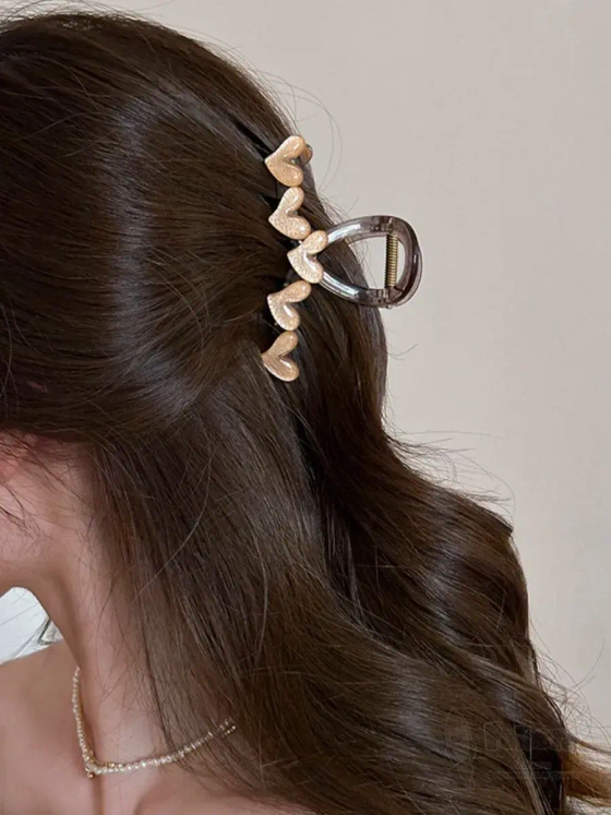 Заколка крабик краб для волос женский детский сердечки