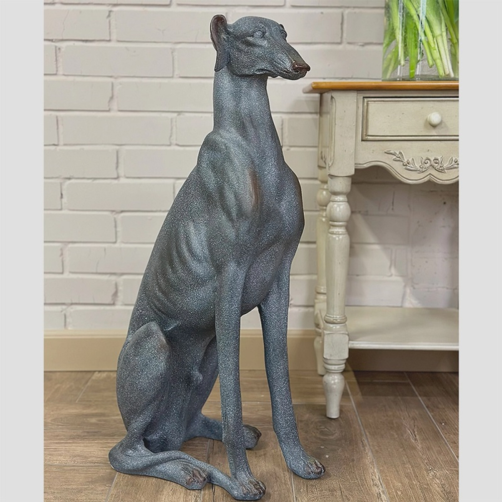 Статуя собаки "Борзая" (левая) 46x22x77см Полистоун