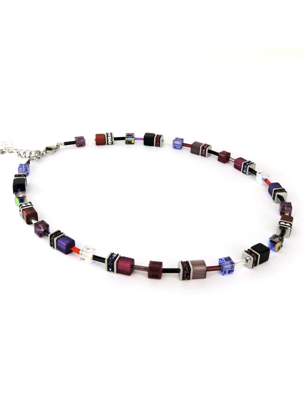 4640 Coeur de Lion стильное фиалково-аметистовое колье с кристаллами Сваровски. Ручная работа.