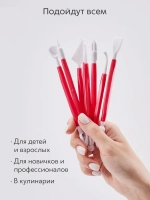 Инструменты для лепки и моделирования набор из 8 стеков для глины, пластилина и мастики, красные