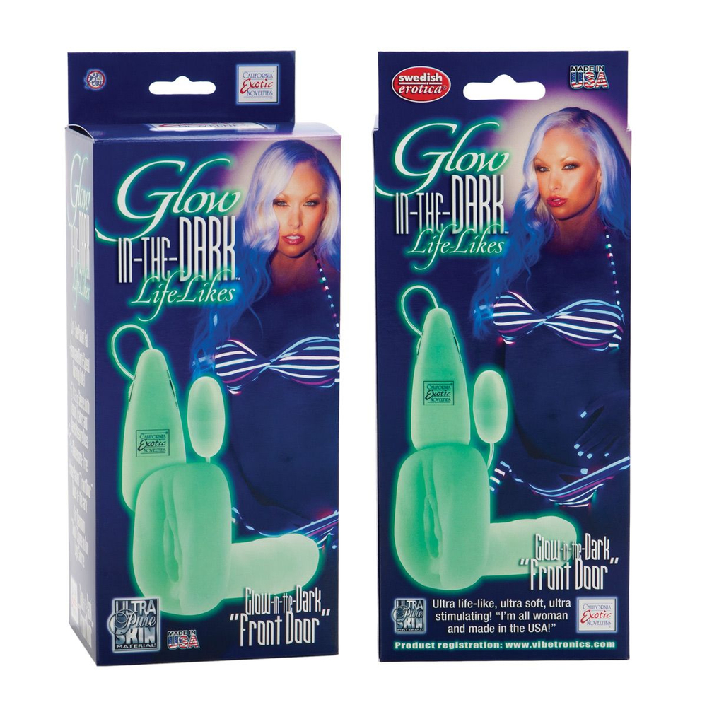 Люминесцентная вагина с виброэлементом (Цвет: зеленый)