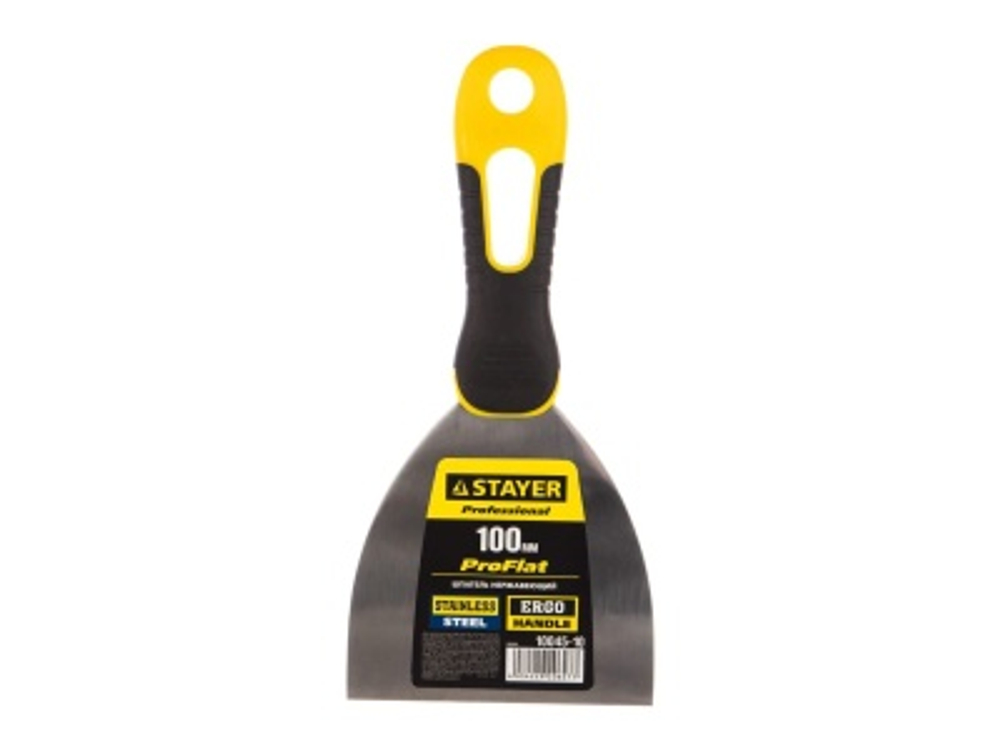 Шпатель STAYER PROFI нерж профилированное полотно 100мм двухкомпонентная ручка