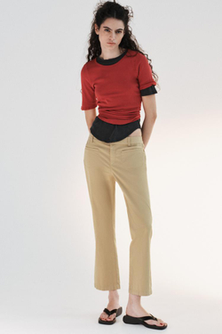 ZARA ФУТБОЛКА С ЭФФЕКТОМ ПОТЕРТОСТИ, КРАСНЫЙ